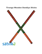 Tiranga Wooden Dandiya Sticks, 1 Pair of Tiranga Multi Color Wooden Dandiya Sticks for Navratri Festival