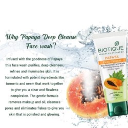 Biotique Papaya Deep Cleanse Face Wash for Visibly Glowing Skin All