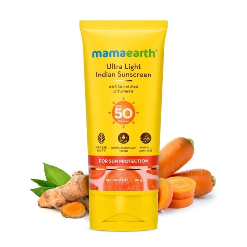Mamaearth Ultra Light Indian Sunscreen with Carrot Seed & Turmeric