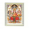 Satvik Goddess Maha Lakshmi, Ma Saraswati, Lord Ganesha & Lord Vishnu Designer White Photo Frame for Diwali Puja