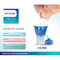 Ozomax Miracle 2 In 1 Respiratory Steamer (Produces Steam Within Seconds)