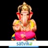 Satvik Eco Friendly Shadu Clay Ganesha Idol- 6 inches (044), Made of Clay Shadu Mati