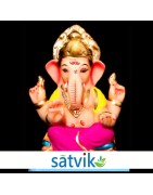 Satvik Eco Friendly Shadu Clay Ganesha Idol- 8 inches (038), Made of Clay Shadu Mati