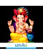 Satvik Eco Friendly Shadu Clay Ganesha Idol- 21 inches (020), Made of Clay Shadu Mati