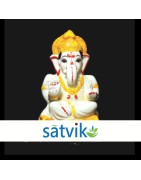 Satvik Eco Painted White Eco Friendly Clay Ganesh Idols- 6 inches (026), Made of Clay
