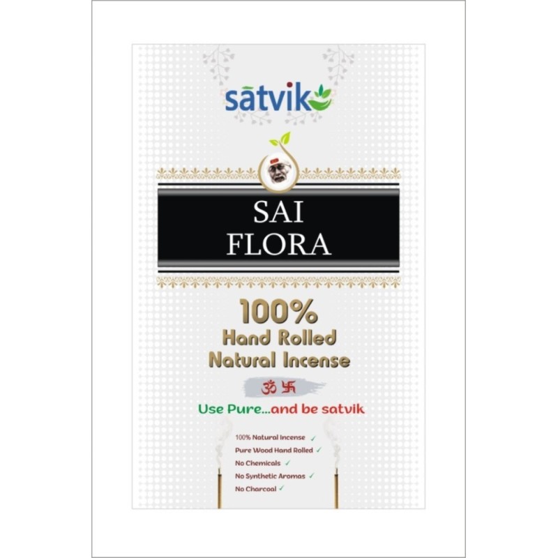 Satvik Sai Flora Incense Sticks (Agarbatti for Prayer), Pack