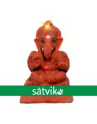 Satvik Natural Red Soil Eco Friendly Ganesh Idols- 6 Inches (038), Made Of Natural Red Soil