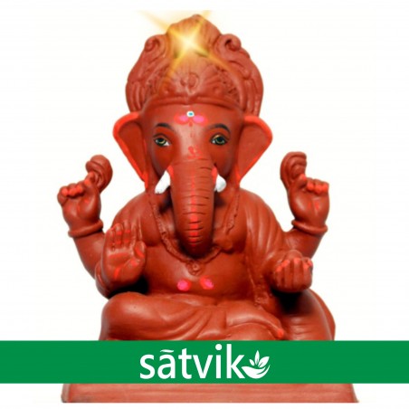 Satvik Natural Red Soil Eco Friendly Ganesh Idols- 8 Inches (035), Made Of Natural Red Soil