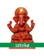 Satvik Natural Red Soil Eco Friendly Ganesh Idols- 8 Inches (036), Made Of Natural Red Soil