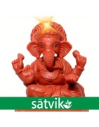 Satvik Natural Red Soil Eco Friendly Ganesh Idols- 10 Inches (027), Made Of Natural Red Soil