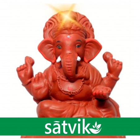 Satvik Natural Red Soil Eco Friendly Ganesh Idols- 10 Inches (027), Made Of Natural Red Soil