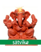 Satvik Natural Red Soil Eco Friendly Ganesh Idols- 10 Inches (031), Made Of Natural Red Soil