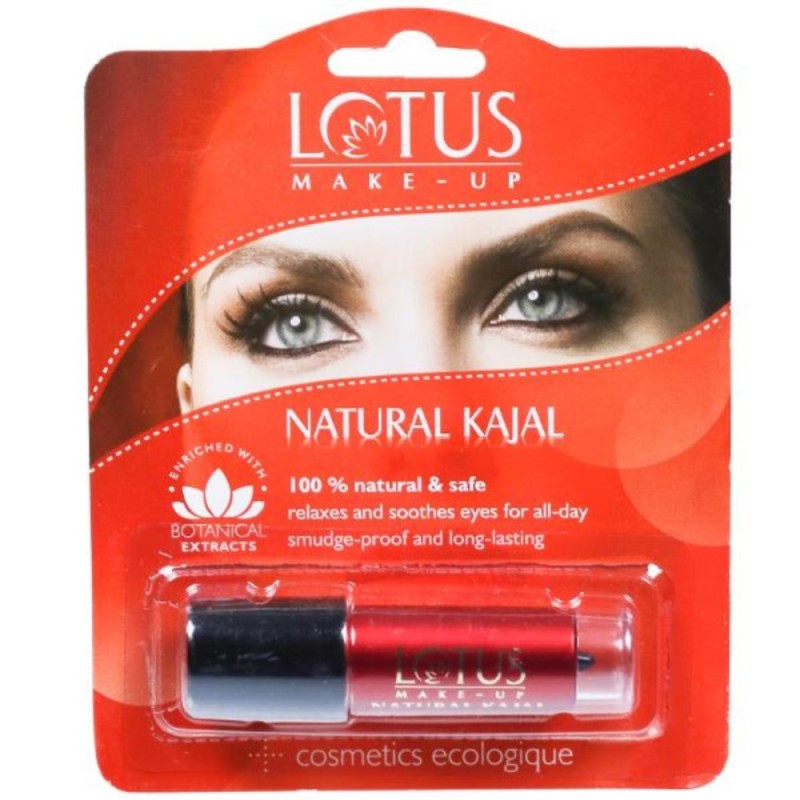 Lotus Herbals Natural Kajal Black - Relaxes & Soothes Eyes for All