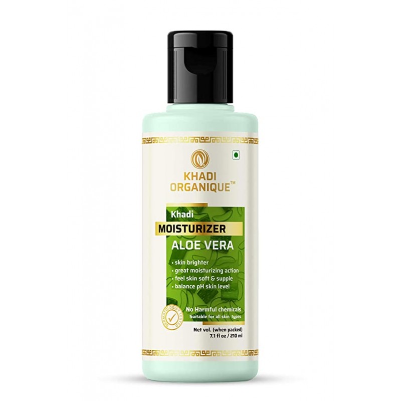 Khadi Organique Natural Aloe Vera Moisturizer, 210ml- Maintains Natural Balance Of Skin, Enhances Elasticity, Protects The Skin