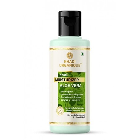Khadi Organique Natural Aloe Vera Moisturizer, 210ml- Maintains Natural Balance Of Skin, Enhances Elasticity, Protects The Skin