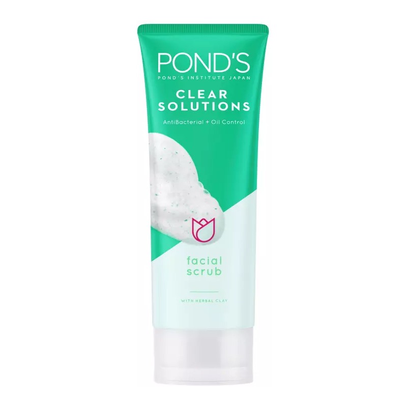 Pond’s Clear Solutions Facial Scrub, 100g- Anti-Bacterial + Oil Control, With Mineral Clay