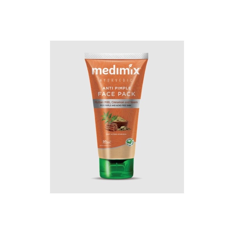 Medimix Ayurvedic Anti Pimple Face Pack, 150ml- With Multani Mitti, Cinnamon & Neem For Pimple & Acne-Free Skin