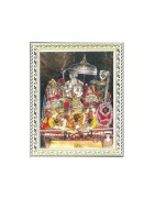 Satvik Durga Ma, Jai Ambe, Forms Of Goddess Durga Photo Frame For Navratri Puja, Designer White Photo Frame for Pooja (17*22cms)