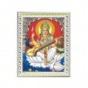 Satvik Goddess Saraswati, Designer White Photo Frame (3) for Pooja, Prayer & Decor (17*22cms)