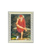 Satvik Shirdi Sai Baba Designer White Photo Frame (4) for Pooja, Prayer & Decor 25.2*34cms (A4)