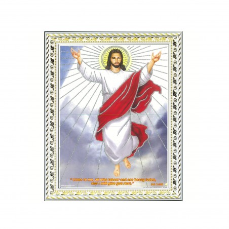 Satvik Lord Jesus Christ (1) Designer White Photo Frame, Religious Photo Frame For Worship, Home Decor, Wall Art (17*22cms)