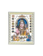 Satvik Lord Shiva Designer White Photo Frame (2) for Pooja, Prayer & Decor (17*22cms)