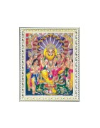 Satvik Narsimha, Laxmi, Swamy Narayn Designer White Photo Frame for Pooja, Prayer & Decor (17*22cms)