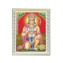 Satvik Lord Hanumanji Designer White Photo Frame (2) for Pooja, Prayer & Decor (17*22cms)