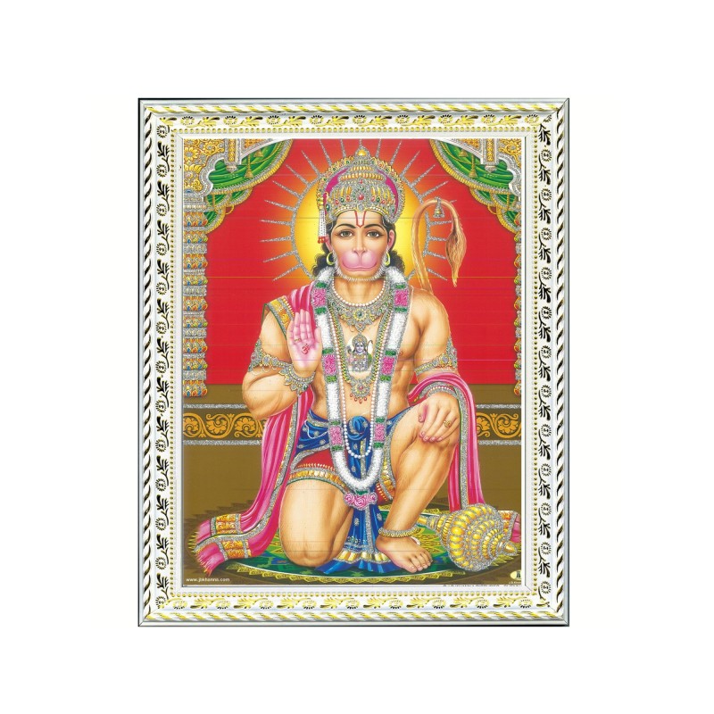 Satvik Lord Hanumanji Designer White Photo Frame (2) for Pooja, Prayer & Decor (25.2*34cm- A4)