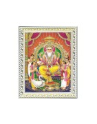Satvik Lord Vishwakarma (Brahma) Designer White Photo Frame (2) for Pooja, Prayer & Decor (25.2*34cm- A4)