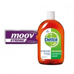 Moov Strong DiclofenacGel, 50g For Fast Relief From Pain, With Free Dettol Liquid 125ml