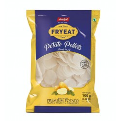 Shareat Fry Eat Potato Pellets Chips, 100g- Ready To Fry, Made With Premium Potato Flakes, Starch & Granules