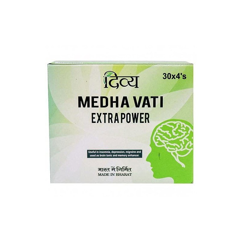 Patanjali Divya Medha Vati Extra Power, (30*4’s, Pack of 120), Useful In Insomnia, Depression, Migraine, Memory Enhancer