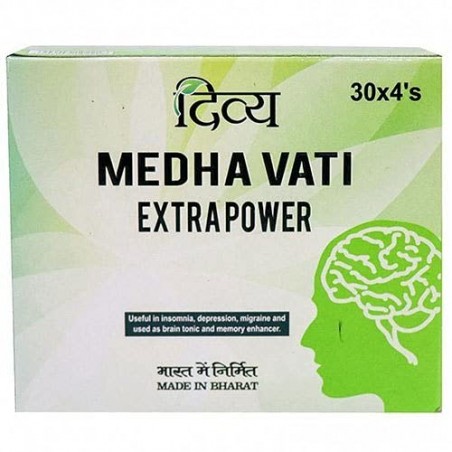 Patanjali Divya Medha Vati Extra Power, (30*4’s, Pack of 120), Useful In Insomnia, Depression, Migraine, Memory Enhancer