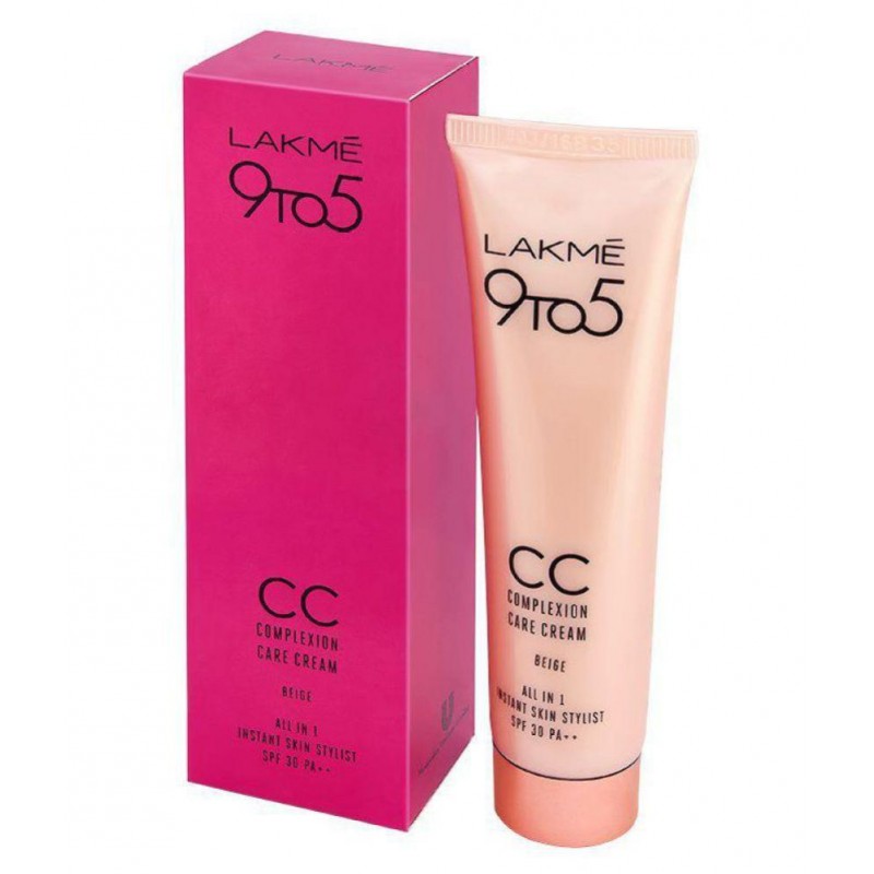 Lakme 9 To 5 CC Complexion Care Cream SPF 30 PA++, 30g (01 Beige) All In 1 Instant Skin Stylist