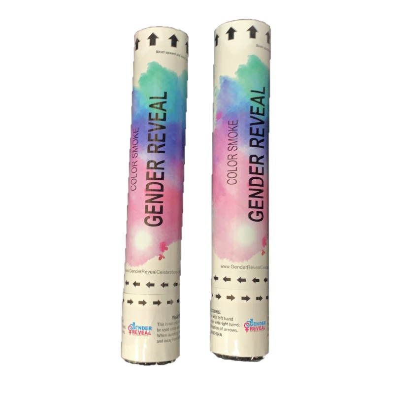 Kodayz Gender Reveal Party Poppers (Color Smoke Poppers), Pink (Set of 2), For Gender Reveal Decorations