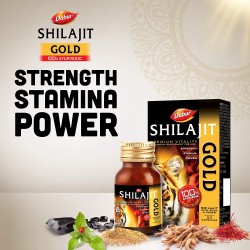 Dabur Shilajit Gold Premium Vitality Ayurvedic Supplement For Men, 20 Capsules For Strength, Stamina & Power