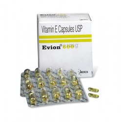 Evion Vitamin E Capsule 600mg, Pack of 2- 10 Capsule in each strip For Hair Care, Face, Glowing Skin, Pimples, Skin Care