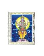 Satvik (New) Sri Dhanvantri Dev, God of Health and Ayurveda Designer White Photo Frame (4) for Prayer & Decor (25.2*34cm- A4)