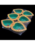 Satvik Colorful Clay Diyas (C14) For Diwali Festival, Multicolor Diwali Diyas For Decoration, Mitti Diya Oil Lamp Clay Diyas