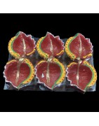 Satvik Colorful Clay Diyas (C21) For Diwali Festival, Multicolor Diwali Diyas For Decoration, Mitti Diya Oil Lamp Clay Diyas