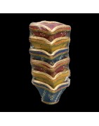 Satvik Colorful Clay Paan Diyas (C29) For Diwali Festival, Multicolor Diwali Diyas For Decoration, Mitti Diya Oil Lamp Clay Diya