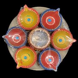 Satvik Colorful Clay Diya...