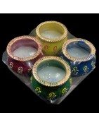Satvik Colorful Clay Matki Diya (Wax) (C63) For Diwali Festival, Multicolor Diwali Diyas For Decoration
