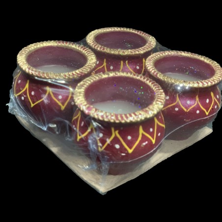 Satvik Colorful Clay Matki Diya (Wax) (C64) For Diwali Festival, Multicolor Diwali Diyas For Decoration, Mitti Diyas