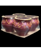 Satvik Colorful Clay Matki Diya (Wax) (C64) For Diwali Festival, Multicolor Diwali Diyas For Decoration, Mitti Diyas