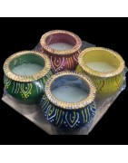 Satvik Colorful Clay Matki Diya (Wax) (C68) For Diwali Festival, Multicolor Diwali Diyas For Decoration, Mitti Diyas