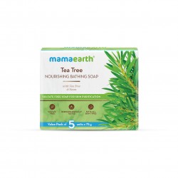 Mamaearth Tea Tree Nourishing Bathing Soap, Pack of 5 (75g Each), With Tea Tree & Neem, Sulfate Free Soap For Skin Purification