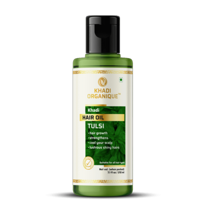 Khadi Organique Natural Tulsi Hair Oil - Rejuvenates & Nurtures
