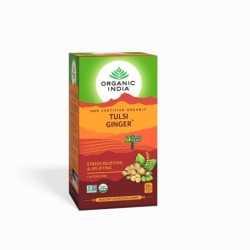 Organic India Tulsi Ginger 25N Infusion Bags- Stress Relieving